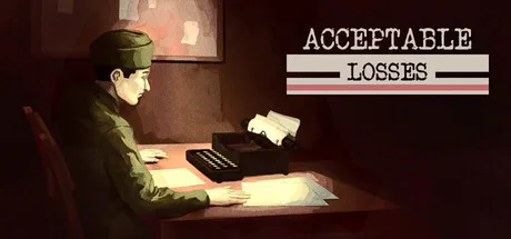 An illustrated uniformed officer reads papers at a desk beneath the Acceptable Losses title.