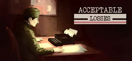 An illustrated uniformed officer reads papers at a desk beneath the Acceptable Losses title.