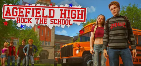 Official Agefield High promotional artwork showing students outside a school