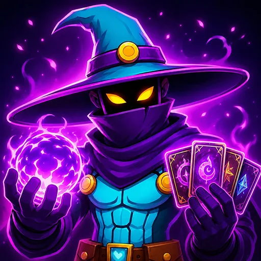 Official app icon for Auto Gladiators, showing a purple wizard surrounded by lightning.