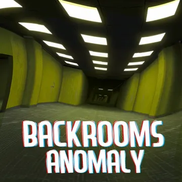 Official app icon for Backrooms: Coop Explore, showing a yellow corridor beneath the Backrooms Anomaly title.