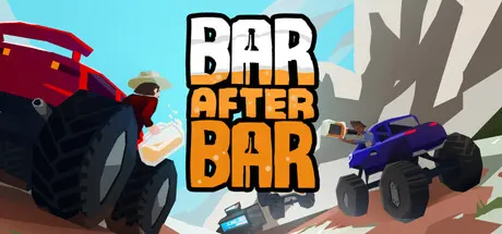 Low-poly off-road vehicles climb a mountain route beside the Bar After Bar title.