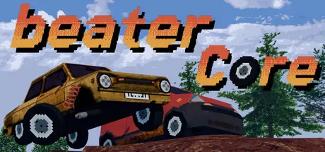 Two low-poly worn cars appear beneath the BeaterCore title.