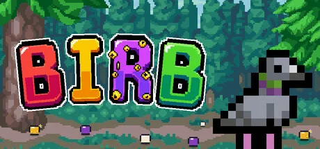 A pixel-art pigeon under the Birb title against a forest.