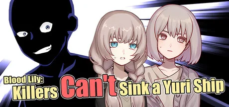 Two illustrated young women stand beside a dark silhouette and the Blood Lily title.