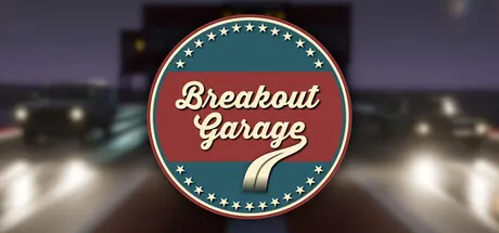 A circular Breakout Garage logo against a blurred road and vehicles.