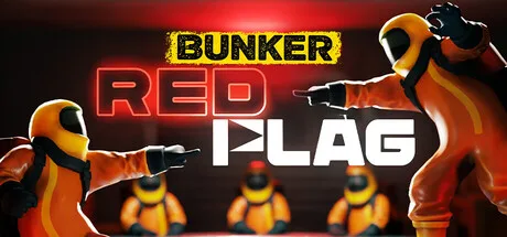 BUNKER: Red Flag title with figures wearing protective suits.