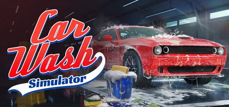 Car Wash Simulator artwork showing a red car being covered in foam