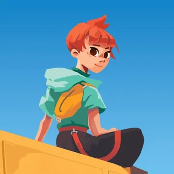 Official app icon for Caravan SandWitch, showing a red-haired traveler in a green cloak.