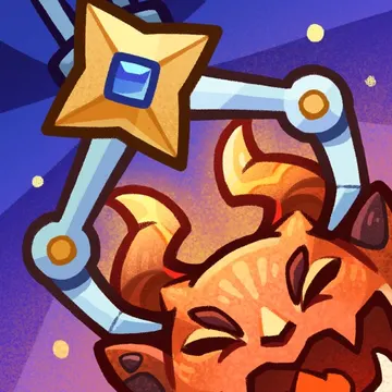 Official app icon for Claw Quest: Roguelike RPG, showing an orange cartoon creature beneath a mechanical frame.