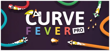 Colored ships leaving curved trails around the Curve Fever Pro title.