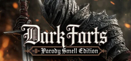Official promotional artwork showing a dark fantasy scene behind the Dark Farts title.