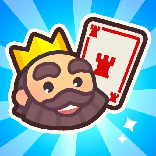 Official app icon for Defend the Castle: Card TD, showing a cartoon face beneath playing cards.
