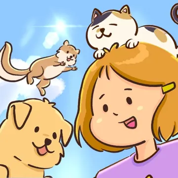 Official app icon for Denver's Forest: Merge&Cozy, showing a blonde figure surrounded by cartoon forest animals.