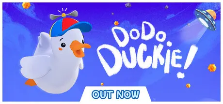 Dodo Duckie artwork with a white duck in a propeller cap and an Out Now banner