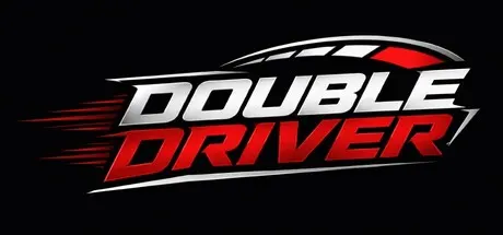 Double Driver logo in white and red beneath stylized car outlines.