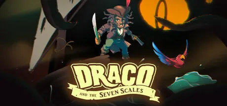 A pirate with a curved blade above the Draco and the Seven Scales logo.
