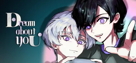 Dream about yoU logo beside two illustrated characters with purple eyes