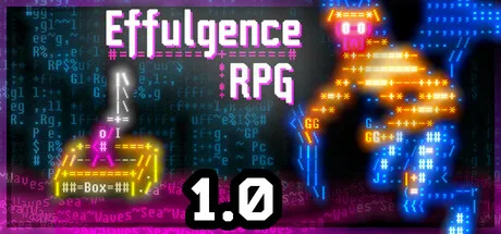 Glowing figures made from text characters surround the Effulgence RPG title.