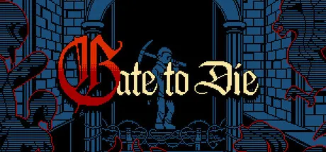 Gate to Die title framed by pixel-art brick walls and vines