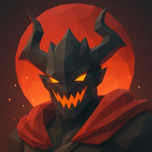 Official app icon for God Breaker: Roguelike ARPG, showing a black horned figure against orange light.