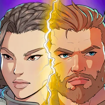 Official app icon for Heroes of Fortune RPG, showing two fantasy characters facing forward.