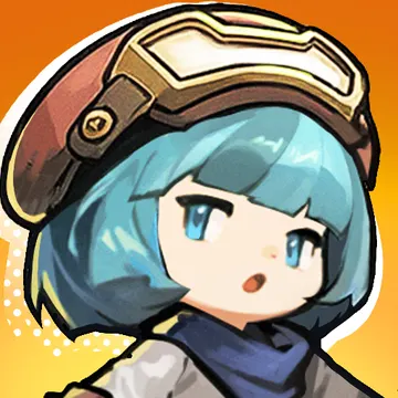 Official app icon for Junk Busters : Gear Roguelite, showing a helmeted character with a teal scarf.