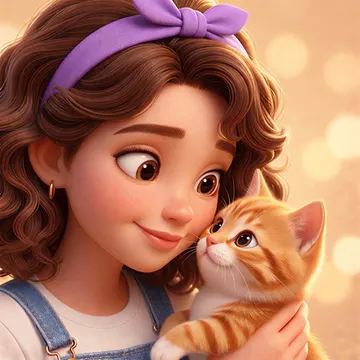 Official app icon for Love Town, showing a brown-haired woman holding a small animal.