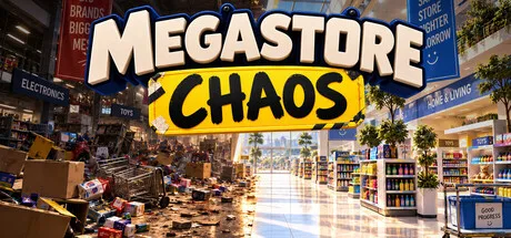 Cluttered shop aisles and products beneath the Megastore Chaos title.
