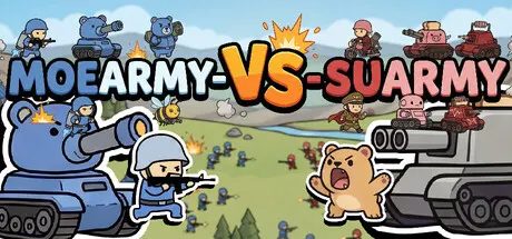 MoeArmy vs SuArmy promotional illustration of two armies facing each other.