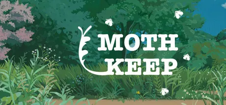 Mothkeep title surrounded by illustrated moths and green woodland plants.