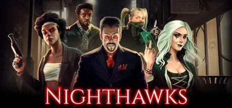 Official promotional artwork showing a row of vampire characters against a dark city.