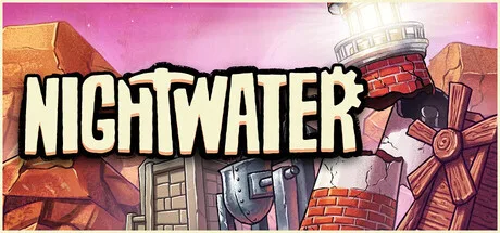 Factory buildings and a brick lighthouse beneath the Nightwater title.