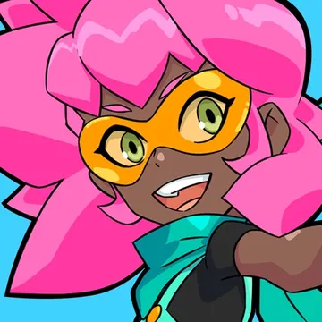 Official app icon for Nova Island, showing a goggle-wearing character with pink hair.