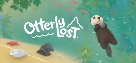An otter swimming beside the Otterly Lost title in green water.