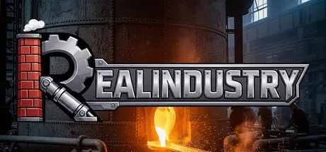 The metallic Realindustry logo above molten metal pouring in a factory.