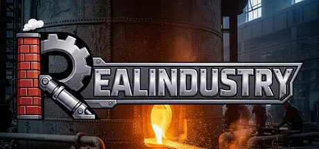 The metallic Realindustry logo above molten metal pouring in a factory.