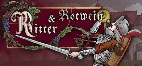 Ritter and Rotwein promotional illustration of an armored knight holding a sword.