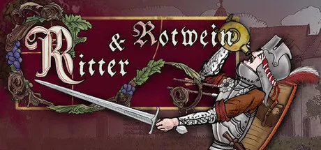 Ritter and Rotwein promotional illustration of an armored knight holding a sword.