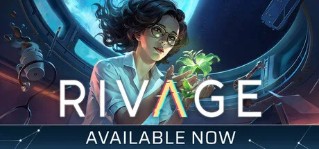 An illustrated woman holding a glowing object inside a spacecraft beside the Rivage title.