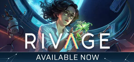 An illustrated woman holding a glowing object inside a spacecraft beside the Rivage title.