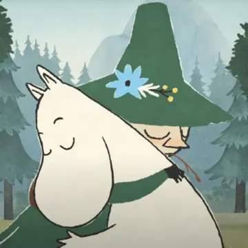 Official app icon for Snufkin Melody of Moominvalley, showing a pale creature wearing a leafy green hat.