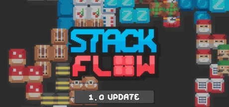 Stackflow title surrounded by colorful patterned blocks.