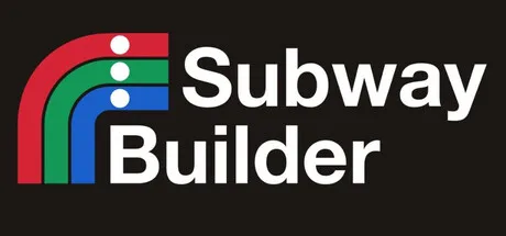 Subway Builder title beside three colored transit lines.