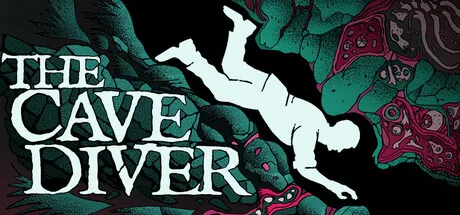 Official The Cave Diver artwork showing a diver silhouette among dark underwater forms