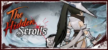 The Hidden Scrolls promotional illustration of a long-haired figure with a hat and weapon.
