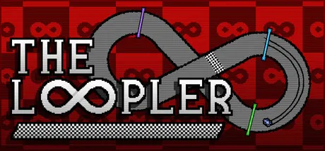 A figure-eight track on a red background appears behind The Loopler logo.