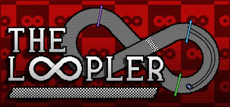 A figure-eight track on a red background appears behind The Loopler logo.
