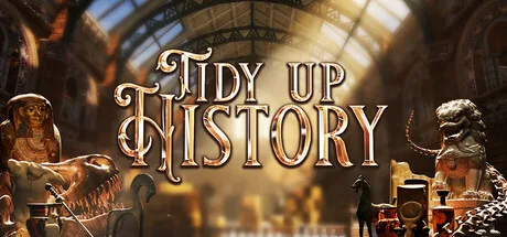 Official promotional artwork showing dusty museum exhibits beside the game title.