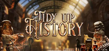 Official promotional artwork showing dusty museum exhibits beside the game title.